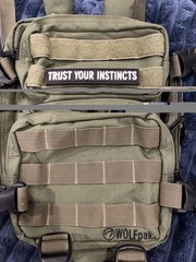 WOLFpak Green Tactical Backpack MOLLE Zip Closure “Trust Your Instincts” Patch