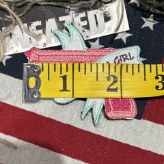 Fight Like A Girl Pink Teal Tactical Hook Loop Patch High Quality 2×2.5”