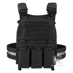 KRYDEX FCPC V5 Plate Carrier Tactical Vest Zip-On Back Panel Banger Black