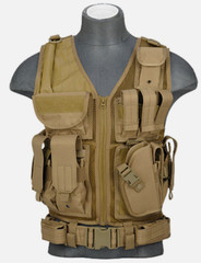 Lancer Tactical Adjustable Cross Draw Vest with Airsoft Pistol Holster CA-310