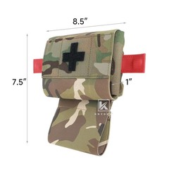 KRYDEX Compact IFAK Trauma MOLLE Pouch w/ Removable TQ Holder for Belt and Vest