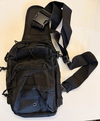 2 In 1 Black Tactical Sling Bag 12”Tall See Details