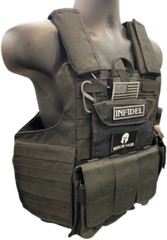Tactical Vest BLACK Plate Carrier Rig- Adjustable. Next Day Ship**