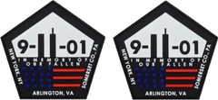 9 11 in Memory OF Our Fallen 9-11-01 PVC RUBBER PATCH | 2PC Hook Backing 3″
