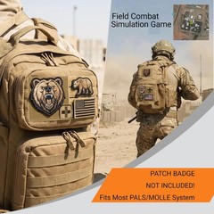 Langierspur 2pcs Tactical Molle Patch Panel Set 4″ x 4″, Hook and 2pcs, Khaki