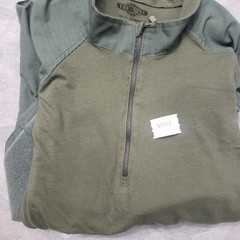 Tru-Spec Combat Shirt Mens Large Green Quarter Zip Long Sleeve Tactical