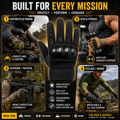 Tactical Gloves Hard Knuckle Anti-Slip Outdoor Workout Cycling Fitness