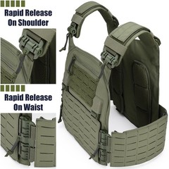 Tactical Quick Release Vest for Men, Fully Adjustable Plate Carriers Vest wit…