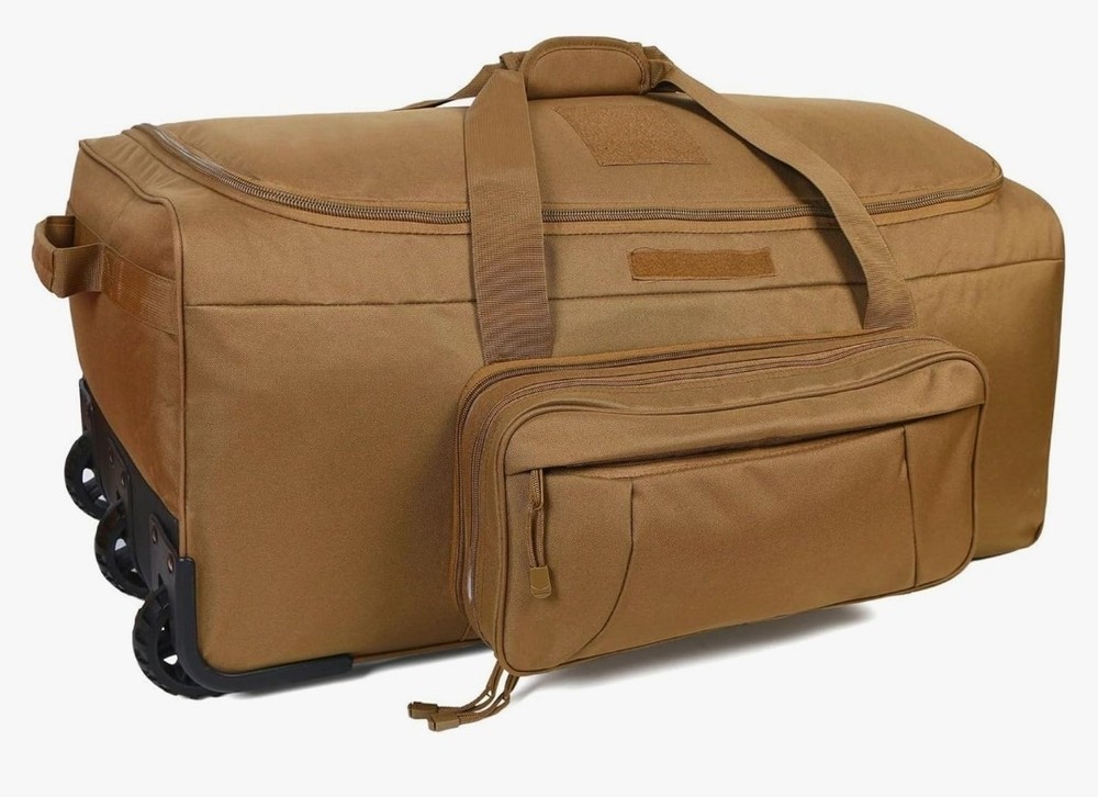 Military Wheeled Deployment Bag Large Tactical Heavy Duty Duffel Tan 20258
