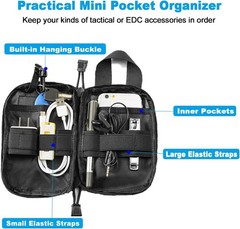 Mini Tactical EDC Pouch, Nylon Tool & Accessory Organizer, Molle Compatible