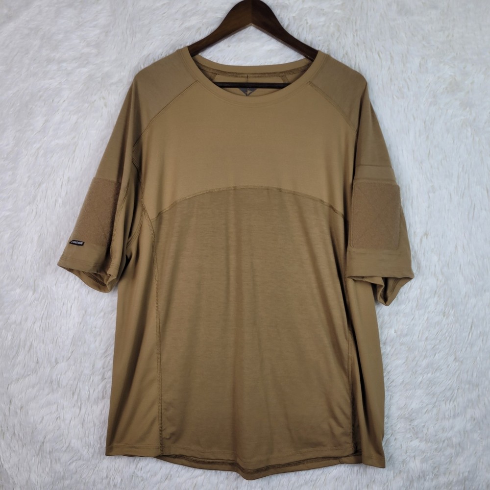 NWT Condor Mens 2XL Tan Trident Short Sleeve Battle Top Shirt Tactical