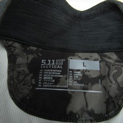 5.11 Tactical Shirt Mens Large Black Gray Veil Camo Assault Zip Combat Utility