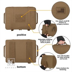 KRYDEX Tactical 4pcs Modular Pouch Set Outdoor Backpack Organizer Travel Pack CB