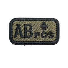 Blood Type Patch A B AB O POS NEG Tactical Hook Loop Embroidered Badge 2.5x5cm