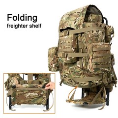 Iraklis External Frame Rucksack 90L Heavy-Duty Pack w/ Load Shelf Camo MOLLE
