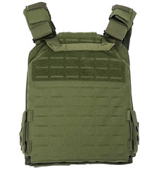 VISM Laser Cut Plate Carrier Vest w/ Kangaroo Pouch 10×12 MED-XL Tactical ODG