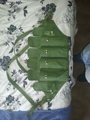 Green Nylon Tactical Chest Rig Vest w/ Multiple Front Pouches, Adjustable