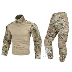 KRYDEX Gen3 Combat Uniform Set Tactical Shirt & Trousers & Knee Pads MC Camo
