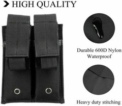 Tactical Molle 9mm Double Mag Ammo Pouch Military Pistol Open-Top Magazine Pouch