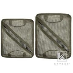 KRYDEX 2pcs Tactical Mesh Pouch Set Modular Storage Organizer Pockets Green