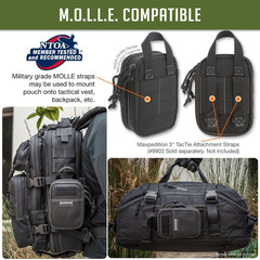 Double-Decker Mini Pocket Organizer (4” X 2.5” X 6”) EDC Pouch, Tactical Tool Po