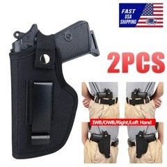 2PCS Gun Holster Tactical Concealed Left/Right Hand IWB OWB Belt Carry Pistol