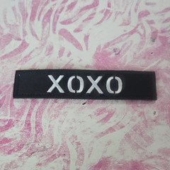 XOXO Tactical Hook & Loop Morale Patch Black White Embroidered Fabric 5×1 in