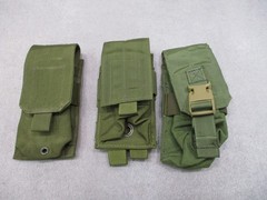 Lot of 3 Tactical Assault Gear & Blackhawk MOLLE Magazine Pouches Olive Drab