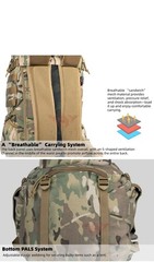 Tactical Backpack Waterproof Outdoor Hiking Rucksack Large Capacity Durable Bag