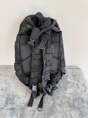 Black Nylon Tactical Backpack Adjustable Straps Multiple Compartments Zip Buckle