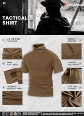 MAGCOMSEN Men’s Tactical Military Shirts 1/4 Zip Short Sleeve Slim Fit Camo M