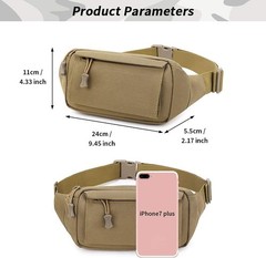 Tactical Fanny Pack Small Military WR Nylon Waist Bag Money Belt Bumbag for D…
