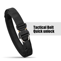 New Tactical Quick Release Battle 2 Layer Heavy Duty Metal Buckle Belt Black