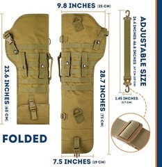 29″ Tactical Shotgun Rifle Scabbard Bag Shoulder Sling Case Holster Molle bag US