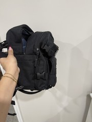 Black Nylon Tactical Backpack American Flag Patch Padded Straps External Pockets