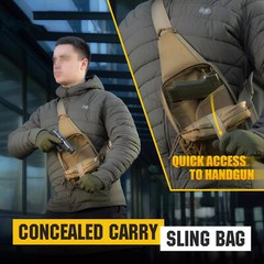 Tactical Crossbody Gun Bag Chest Pack with Sling for Concealed Carry of Handgun