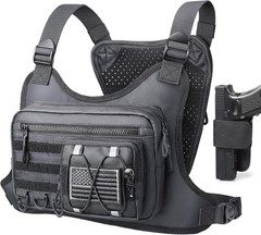 Chest Bag for Men Women, Tactical Chest Rig with Holster, Sport Chest Pack for