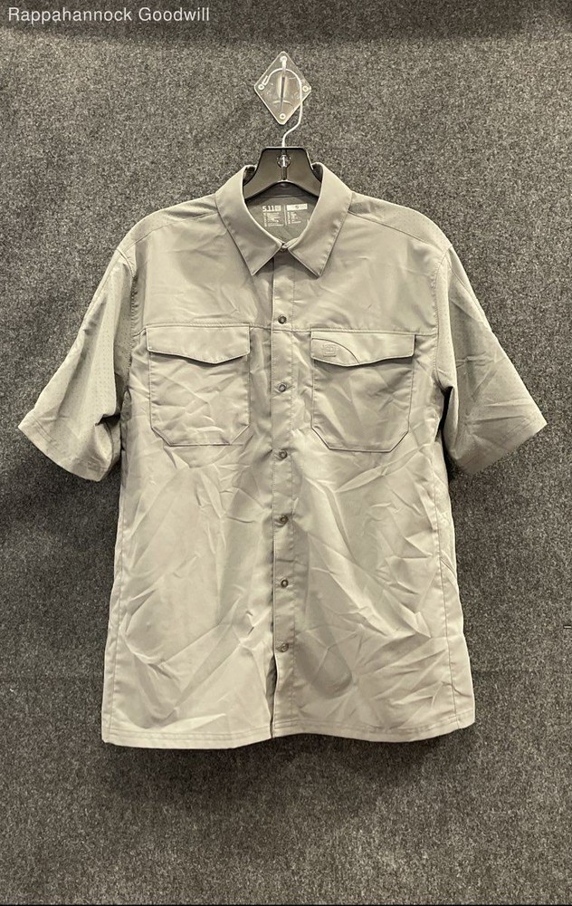 5.11 Tactical Men’s Gray Short Sleeve Collared Snap Front Tactical Shirt Sz S