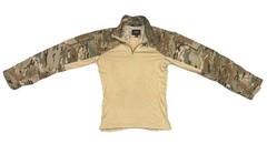 Beyond Combat Shirt Quarter-Zip Long Sleeve M Regular Tan Multicam Cotton Blend