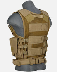 Lancer Tactical Adjustable Cross Draw Vest with Airsoft Pistol Holster CA-310
