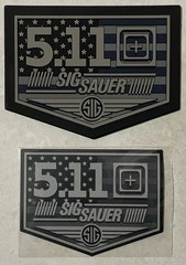*BRAND NEW* 5.11 SIG SAUER EMBLEM PATCH & MATCHING SMALLER STICKER BLACK & GREY