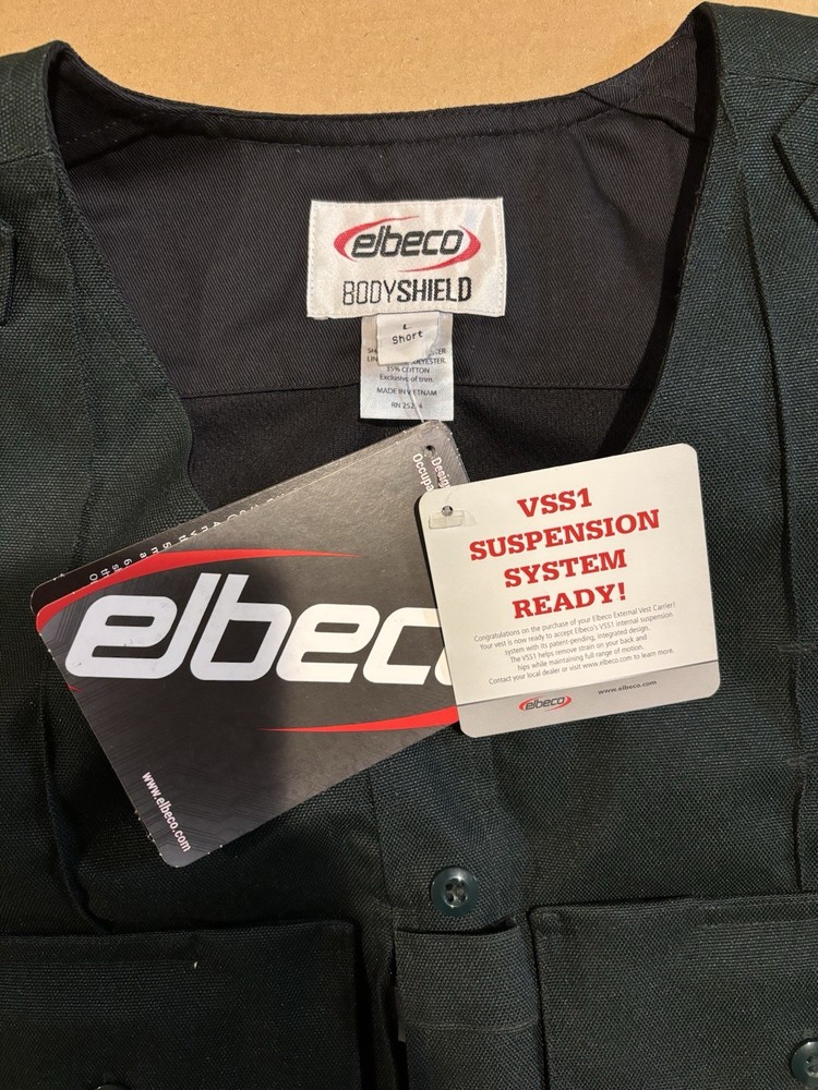 Elbeco BodyShield Vest Carrier Adjustable Black L Short Chest Unisex Adults