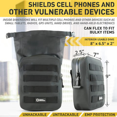 BLK Military-Grade Waterproof Faraday Pouch with MOLLE Signal Blocking & Secure