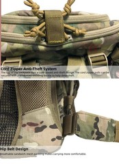 Tactical Backpack Waterproof Outdoor Hiking Rucksack Large Capacity Durable Bag