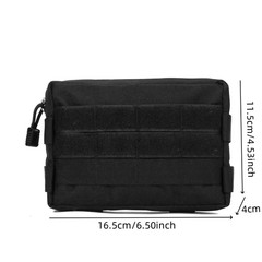 Double Layer EDC Pack Men Tactical Molle Waist Belt Oxford Hip Pouch Fanny Pack
