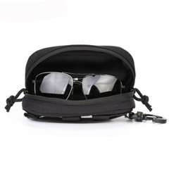 Tactical Molle Glasses Case Sunglasses Pouch Eyeglasses Box with Carabiner Hook