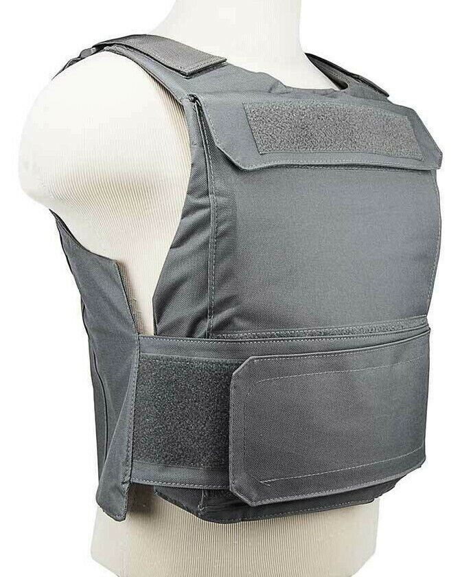 VISM Discreet Plate Carrier Vest MED-2XL w/ External Pkt Shooting Tactical GRAY