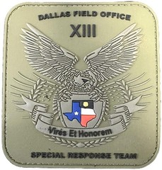 Dallas Field Office SRT Style PVC Morale Patch Hook Back Tactical LE New