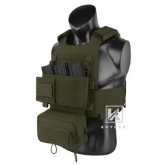 KRYDEX Low Vis Slick Armor Molle Carrier & Tactical Placard & Drop Pouch Green