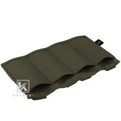 KRYDEX Quadruple Open Top Magazine Pouch Tactical Elastic Carrier MOLLE Green